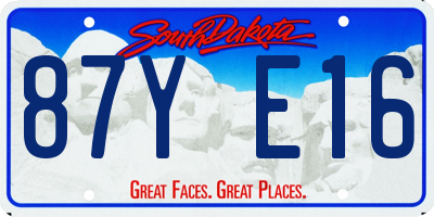 SD license plate 87YE16