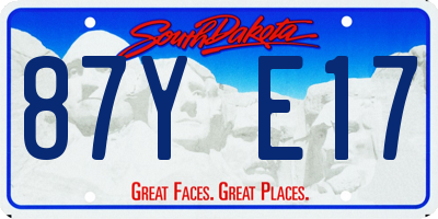 SD license plate 87YE17
