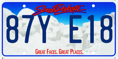 SD license plate 87YE18