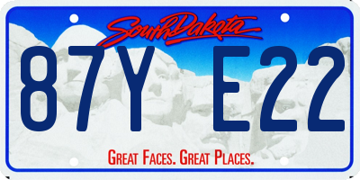 SD license plate 87YE22