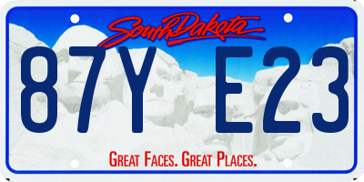 SD license plate 87YE23