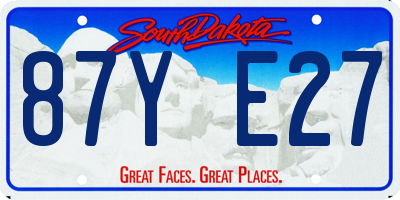 SD license plate 87YE27