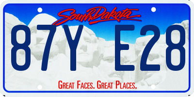 SD license plate 87YE28