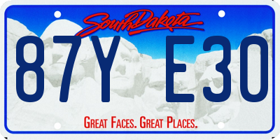 SD license plate 87YE30