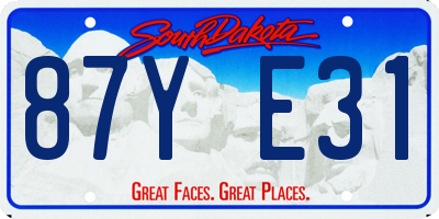 SD license plate 87YE31