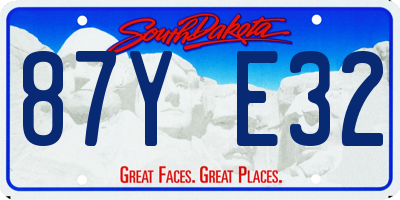 SD license plate 87YE32