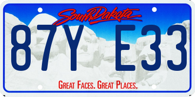 SD license plate 87YE33