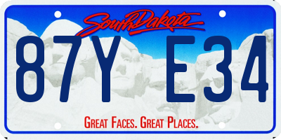 SD license plate 87YE34