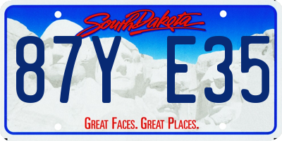 SD license plate 87YE35