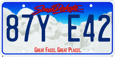 SD license plate 87YE42
