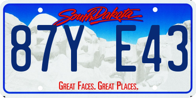 SD license plate 87YE43
