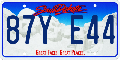 SD license plate 87YE44