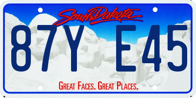 SD license plate 87YE45