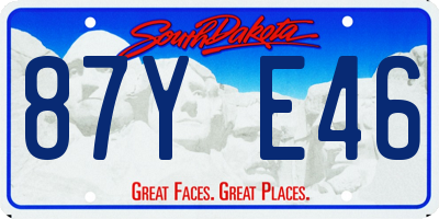 SD license plate 87YE46
