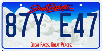 SD license plate 87YE47