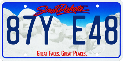 SD license plate 87YE48
