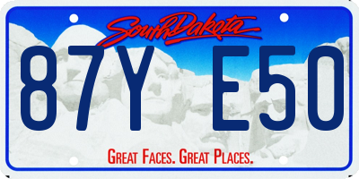 SD license plate 87YE50
