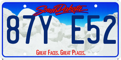 SD license plate 87YE52