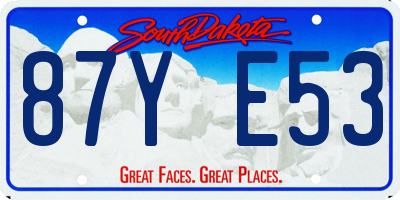 SD license plate 87YE53