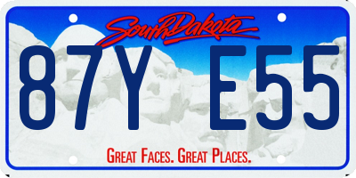 SD license plate 87YE55