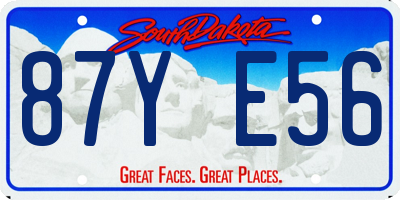 SD license plate 87YE56