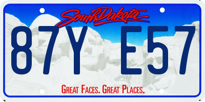 SD license plate 87YE57