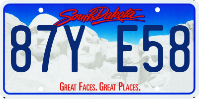 SD license plate 87YE58