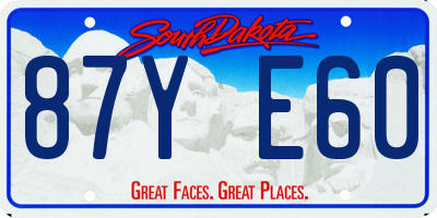 SD license plate 87YE60