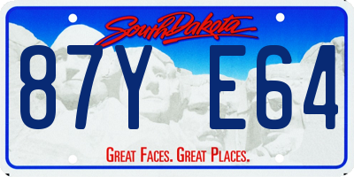 SD license plate 87YE64