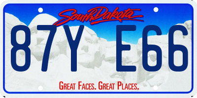 SD license plate 87YE66