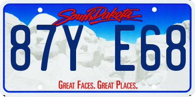 SD license plate 87YE68