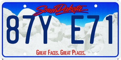 SD license plate 87YE71