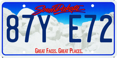 SD license plate 87YE72