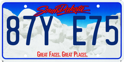 SD license plate 87YE75