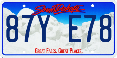 SD license plate 87YE78