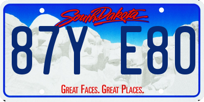 SD license plate 87YE80