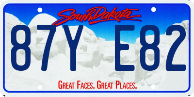 SD license plate 87YE82
