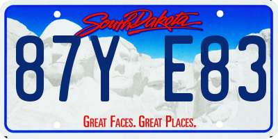 SD license plate 87YE83