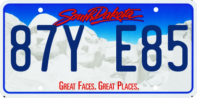 SD license plate 87YE85
