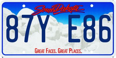 SD license plate 87YE86