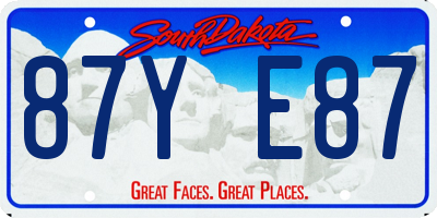 SD license plate 87YE87