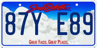 SD license plate 87YE89
