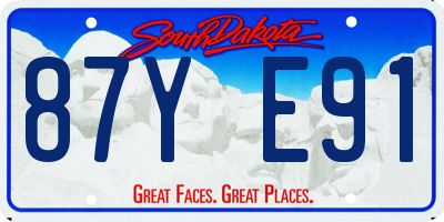 SD license plate 87YE91