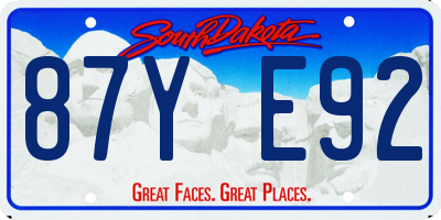 SD license plate 87YE92