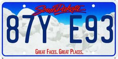 SD license plate 87YE93