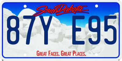 SD license plate 87YE95