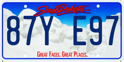 SD license plate 87YE97