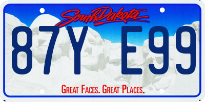 SD license plate 87YE99