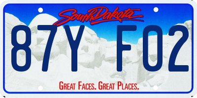 SD license plate 87YF02