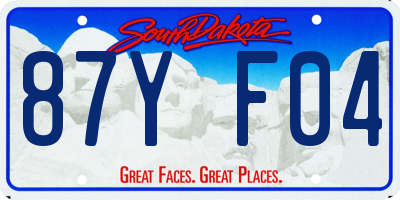 SD license plate 87YF04